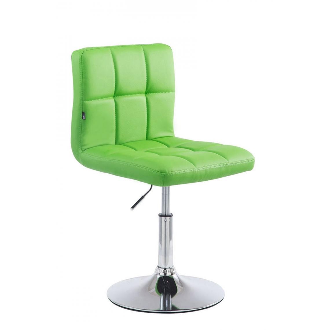 Decoshop26 - Lot de 2 chaises de salle à manger style moderne et design en similicuir vert hauteur réglable pivotant pieds en métal 10_0000566 - Chaises