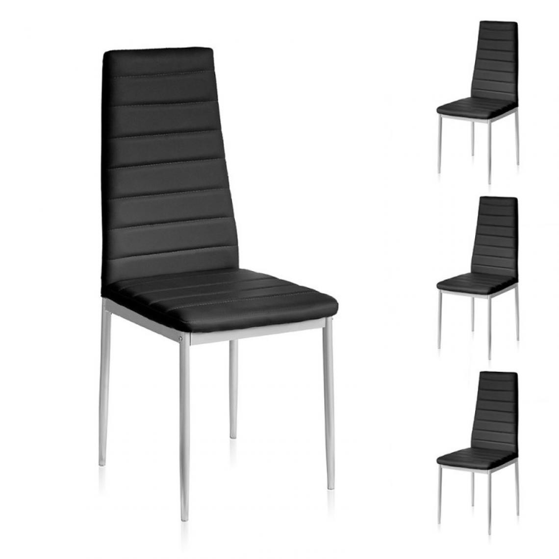 Webmarketpoint - Chaise de salle à manger moderne en éco-cuir noir 41x41x h96 cm 4 pièces - Chaises