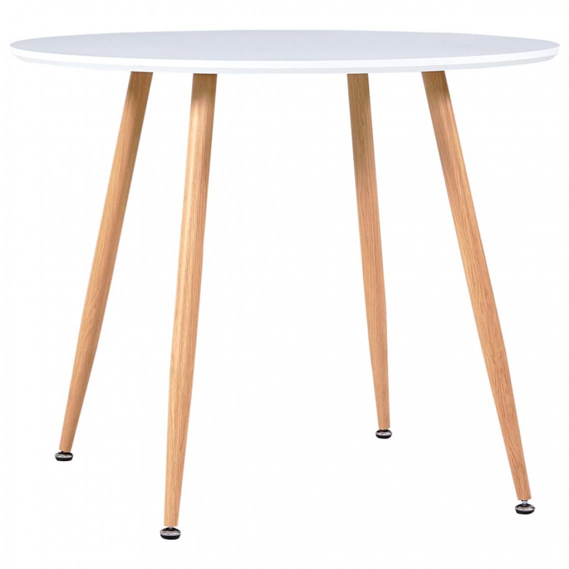 Chunhelife - Table de salle à manger Blanc et chêne 90x73,5 cm MDF - Tables à manger