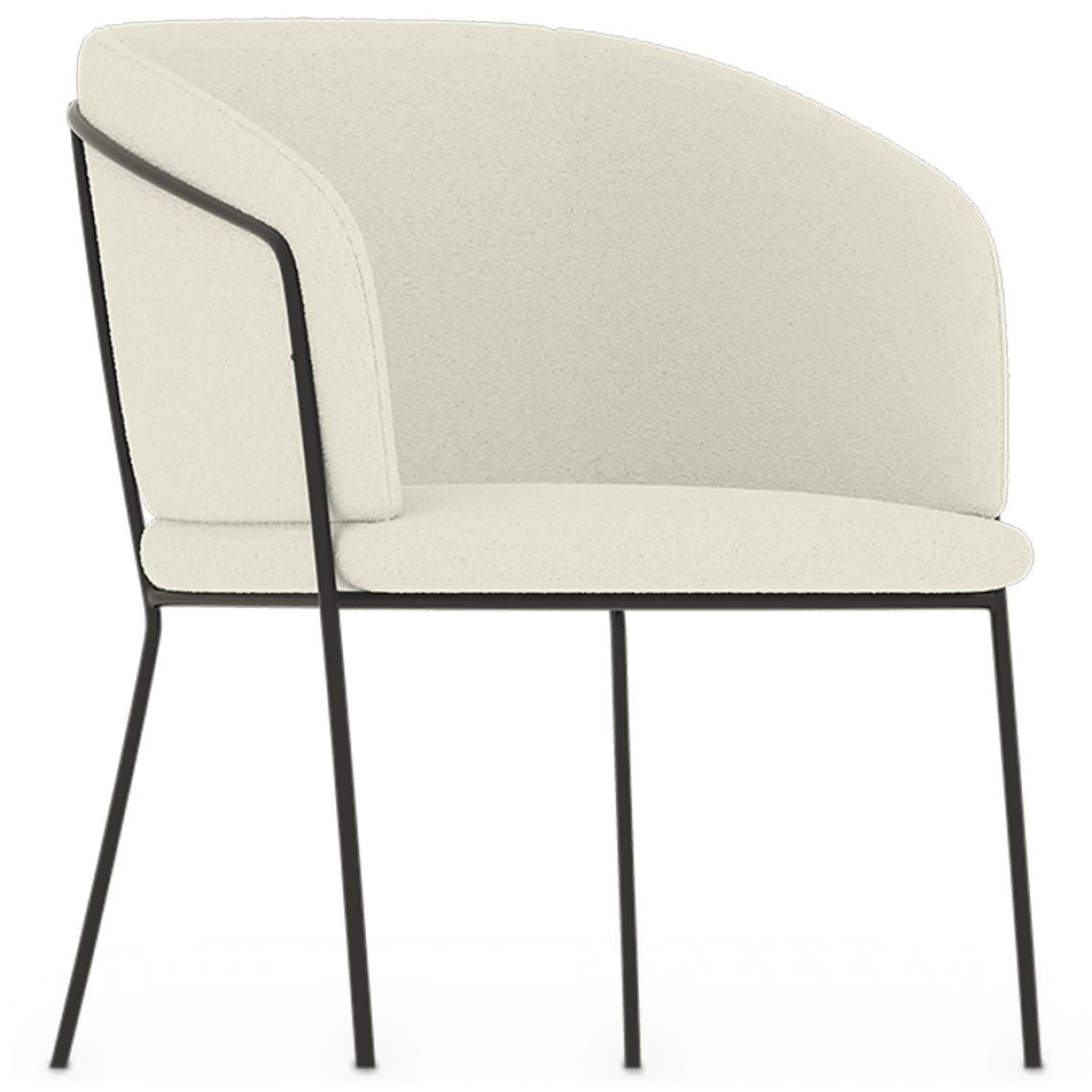 Iconik Interior - Chaise de salle à manger tapissée en bouclette blanche - Miusen Blanc - Chaises