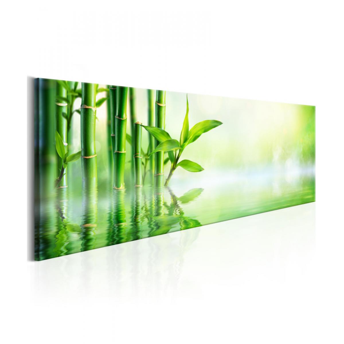 Artgeist - Tableau - Green Bamboo 120x40 - Tableaux, peintures