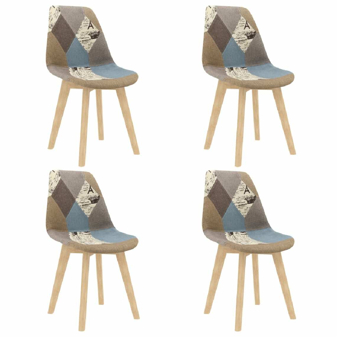 Chunhelife - Chunhelife Chaises de salle à manger 4 pcs Design de patchwork Gris Tissu - Chaises