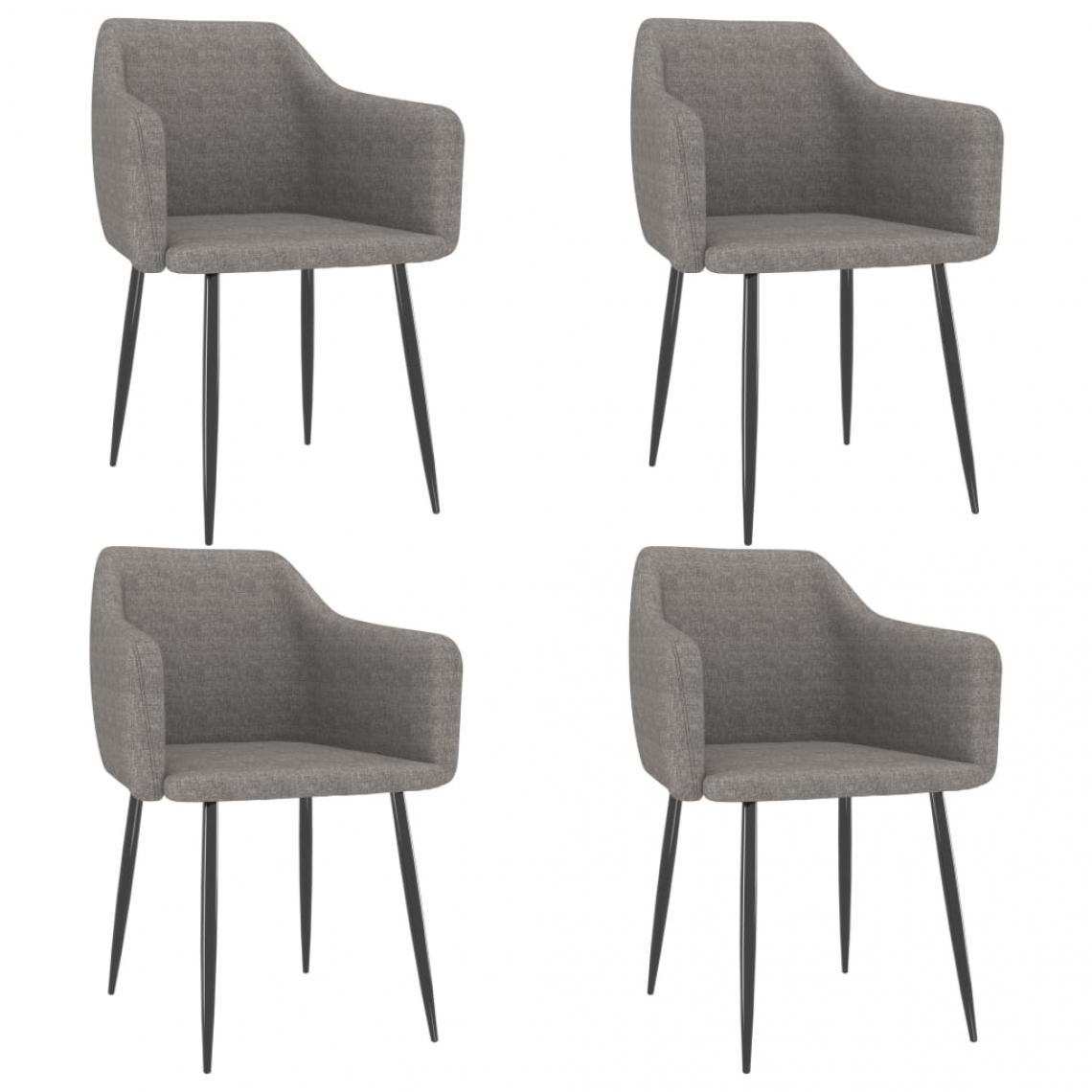 Decoshop26 - Lot de 4 chaises de salle à manger cuisine design moderne tissu gris clair CDS021516 - Chaises