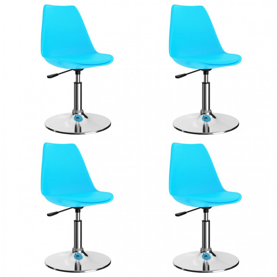 Icaverne - sublime Fauteuils et chaises serie Vienne Chaises de salle à manger pivotantes 4 pcs Bleu Similicuir - Chaises