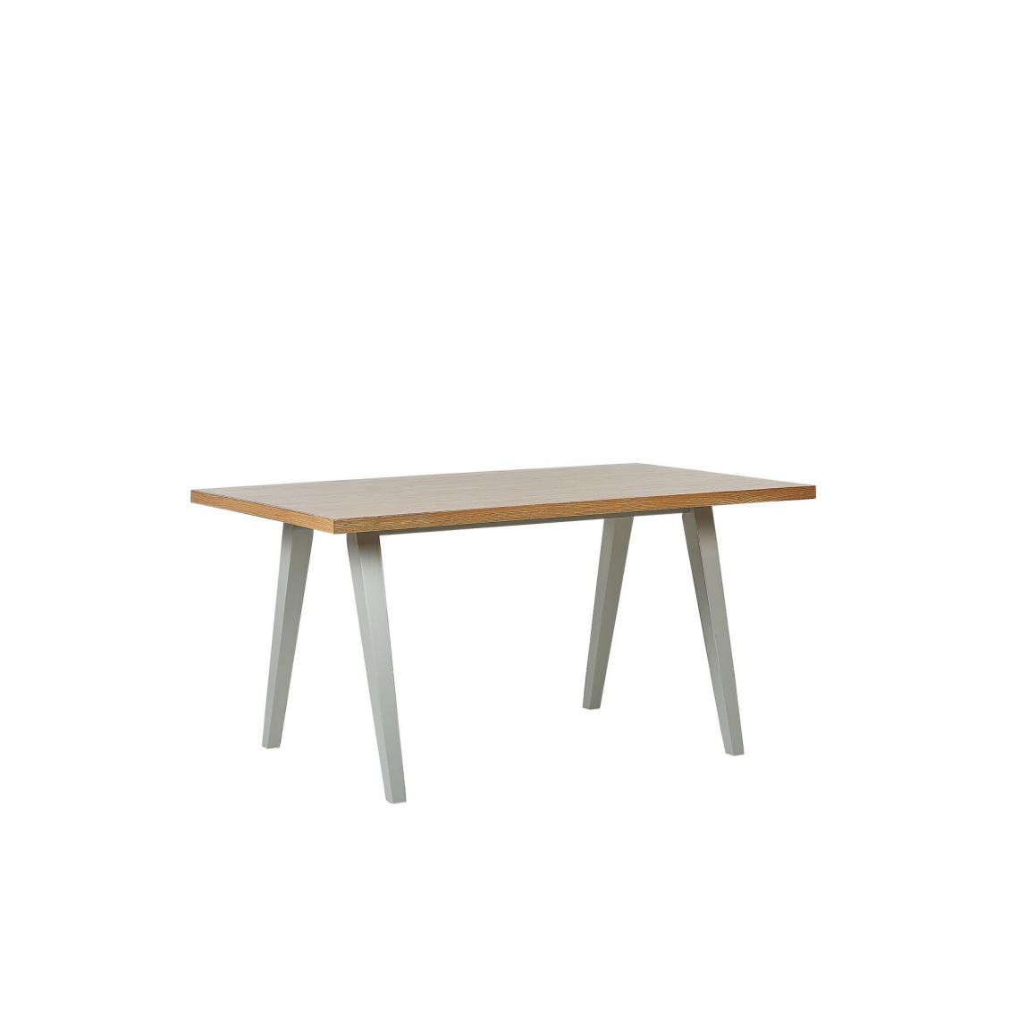 Beliani - Table de salle à manger effet bois clair et grise 150 x 90 cm LENISTER - Tables à manger