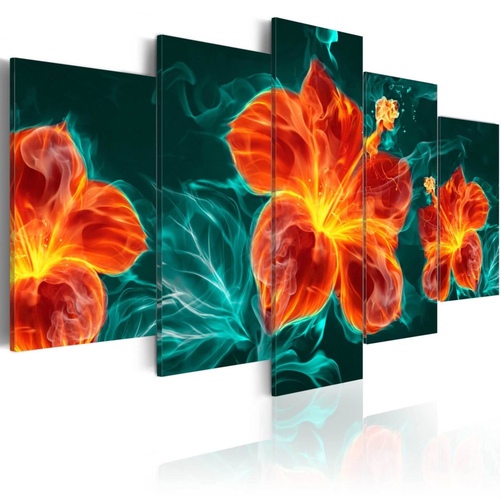 Artgeist - Tableau - Flaming Lily 100x50 - Tableaux, peintures