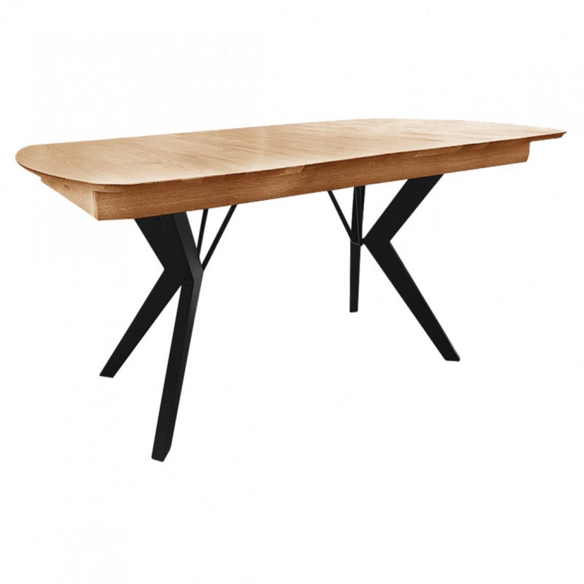 Meubletmoi - Table extensible plateau et piètement chêne massif 90 x 210 cm - NOLY - Tables à manger
