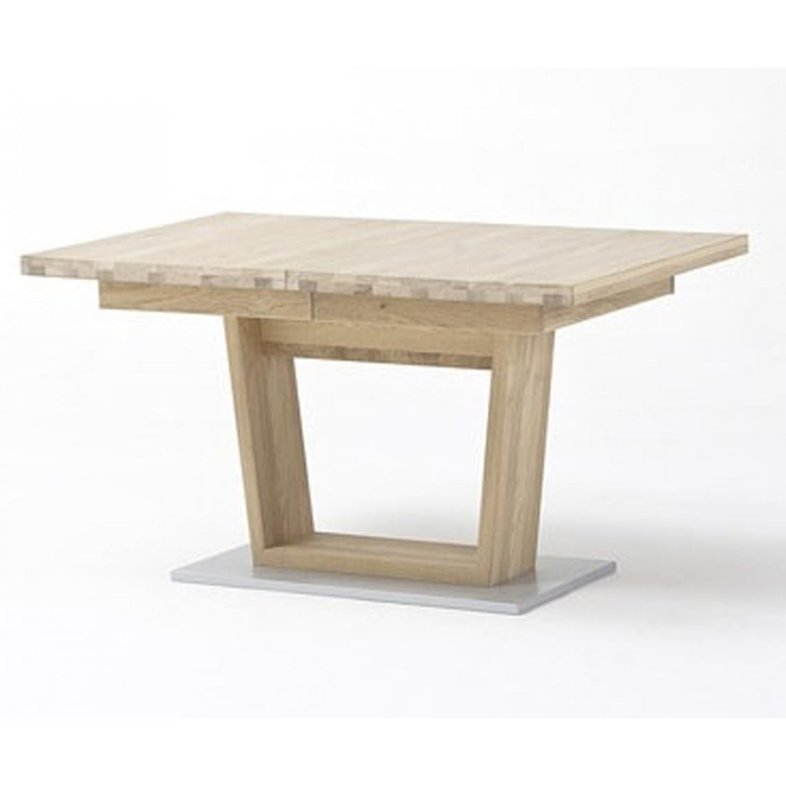 Pegane - Table à manger extensible en bois finiton chêne blanchi - L.140-220 x H.77 x P.90 cm - Tables à manger