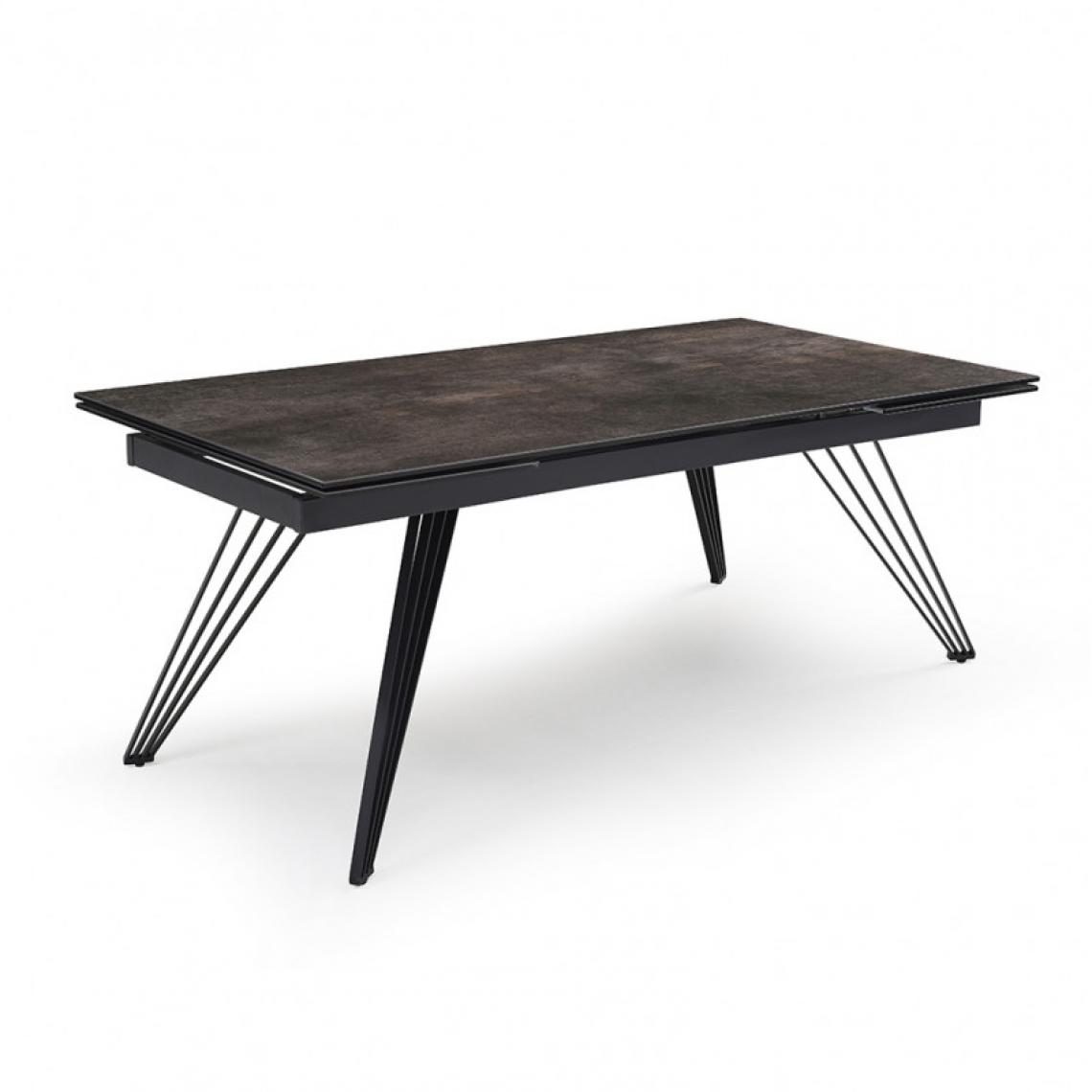 Meubletmoi - Table extensible 160/240 cm céramique gris vieilli pieds filaires - MAINE 01 - Tables à manger