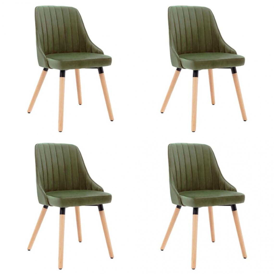 Decoshop26 - Lot de 4 chaises de salle à manger cuisine design moderne velours vert clair CDS022018 - Chaises