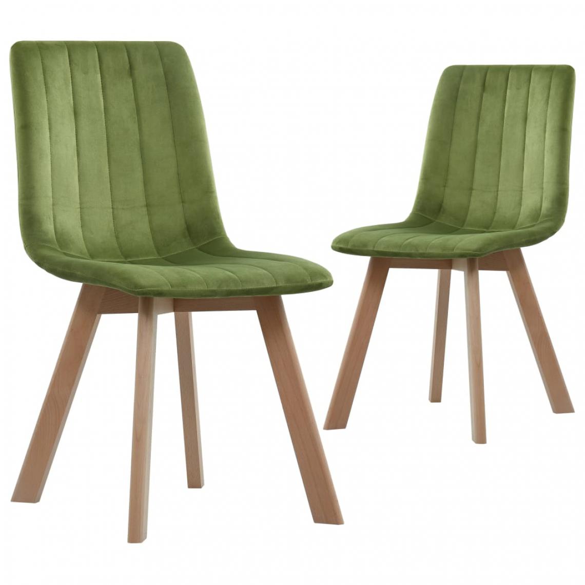 Icaverne - Contemporain Fauteuils et chaises serie Londres Chaises de salle à manger 2 pcs Vert Velours - Chaises