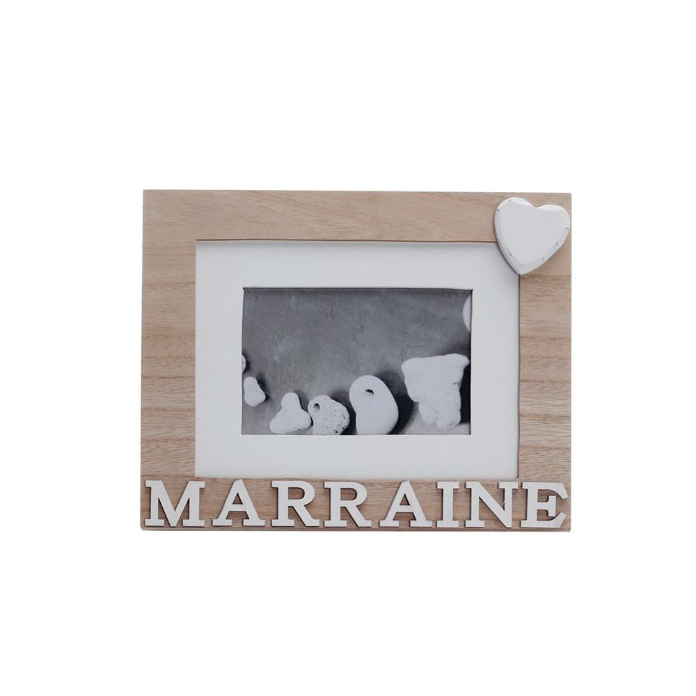 marque generique - CADRE MARRAINE NATUREL 22 X 18 CM - Cadres, pêle-mêle