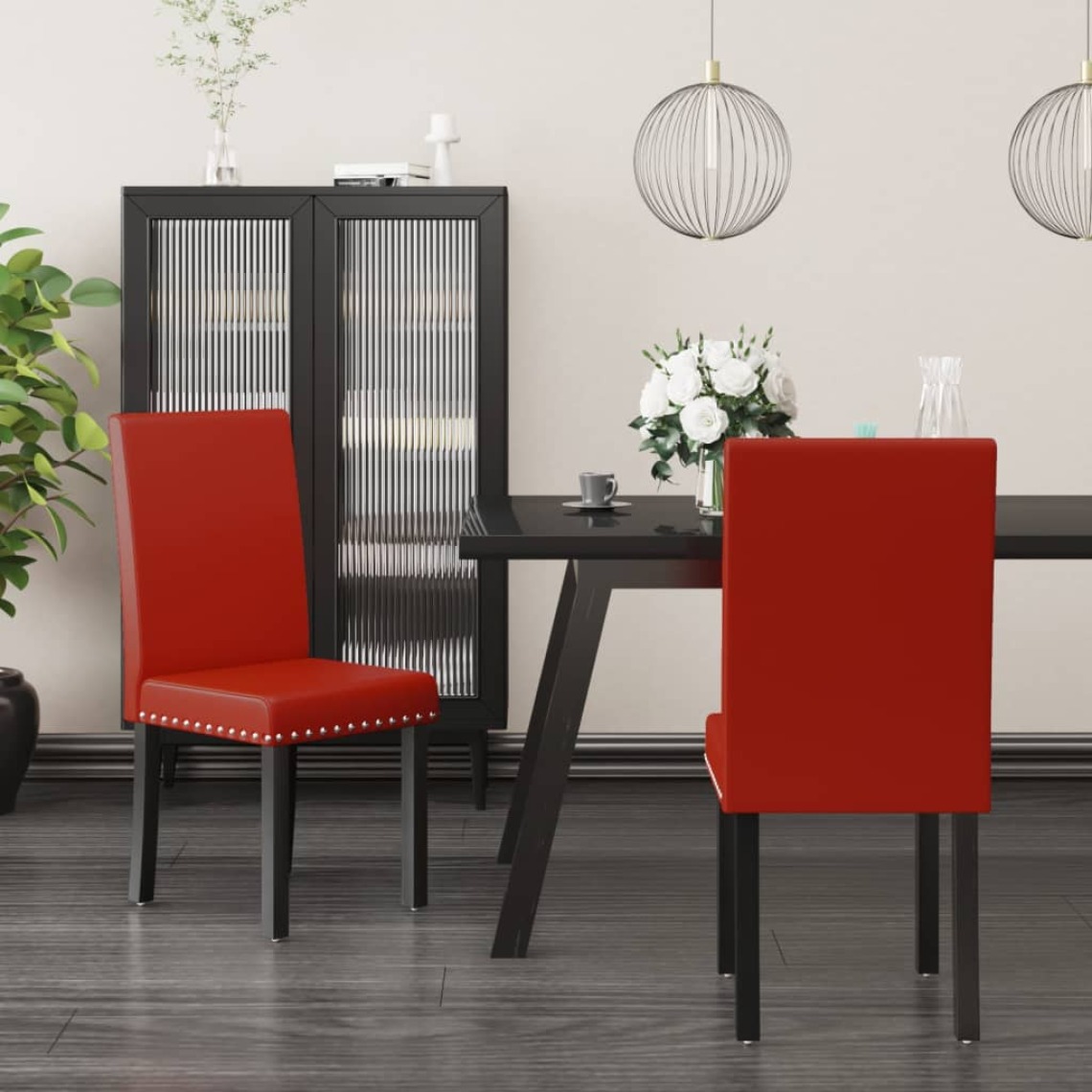 Vidaxl - vidaXL Chaises de salle à manger 2 pcs Rouge bordeaux PVC - Chaises