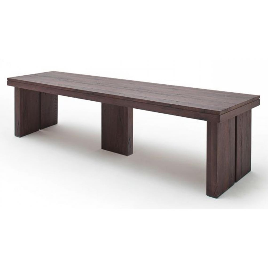 Pegane - Table à manger rectangulaire en chêne massif patiné laqué mat - L.300 x H.76 x P.120 cm - Tables à manger