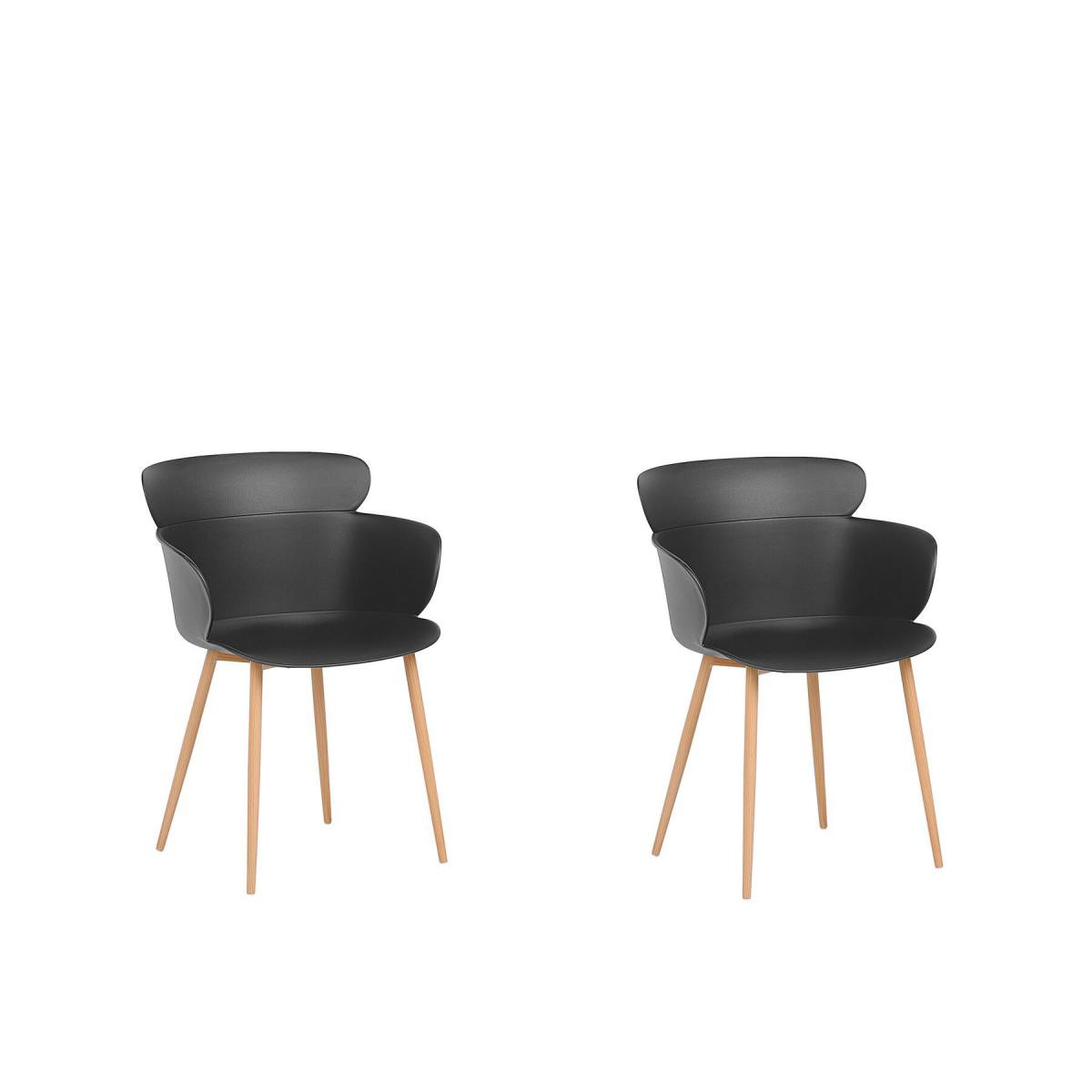 Beliani - Beliani Lot de 2 chaises de salle à manger noires SUMKLEY - - Chaises