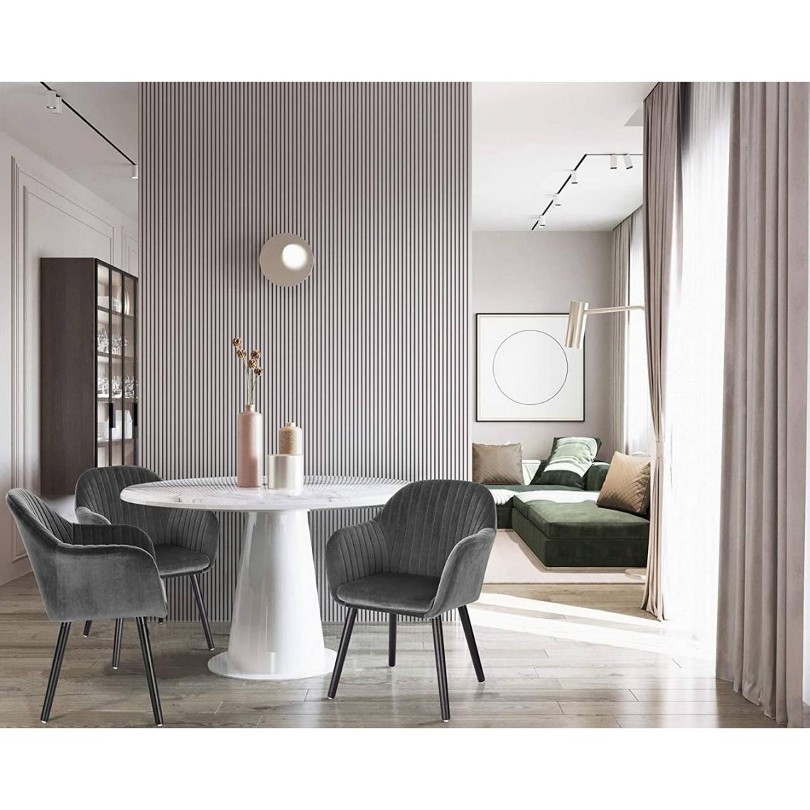 MercatoXL - chaise de salle en velours et bois - gris foncé Model 2.0 - Tables à manger