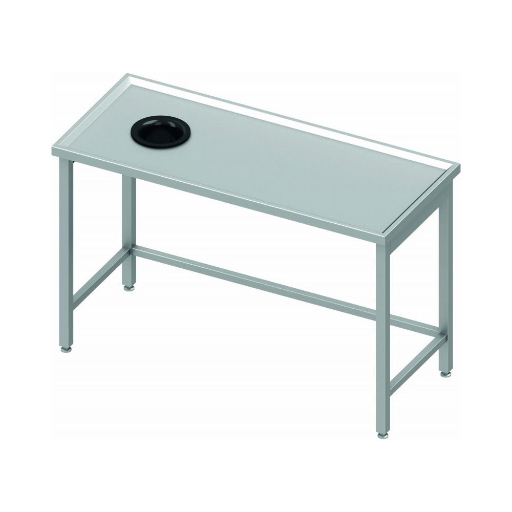 Materiel Chr Pro - Table Centrale Inox Avec Trou Vide-Ordure à Gauche - Profondeur 600 - Stalgast - 900x600 600 - Tables à manger