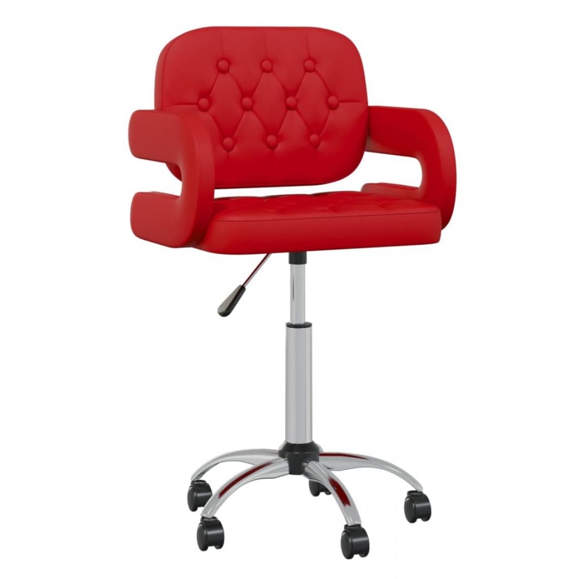 Vidaxl - vidaXL Chaise pivotante de salle à manger Rouge bordeaux Similicuir - Chaises