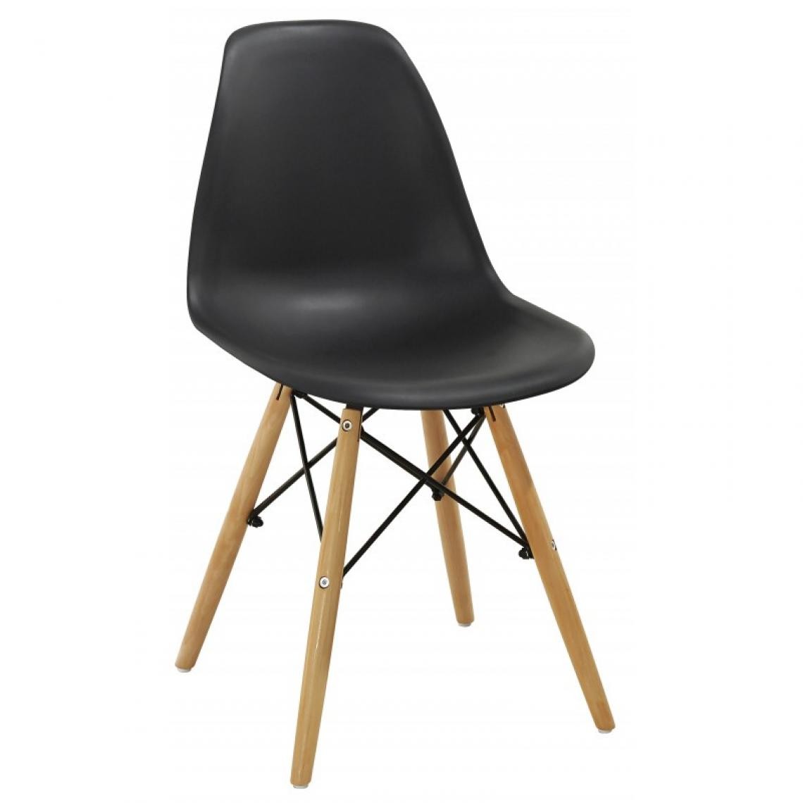 Webmarketpoint - Chaise moderne en polypropylène et bois ligne noire Momo - Chaises