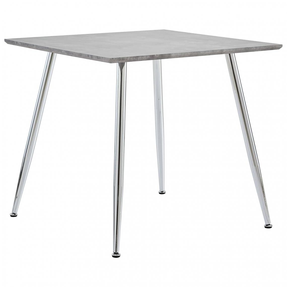 Chunhelife - Table de salle à manger Béton et argenté 80,5x80,5x73 cm MDF - Tables à manger
