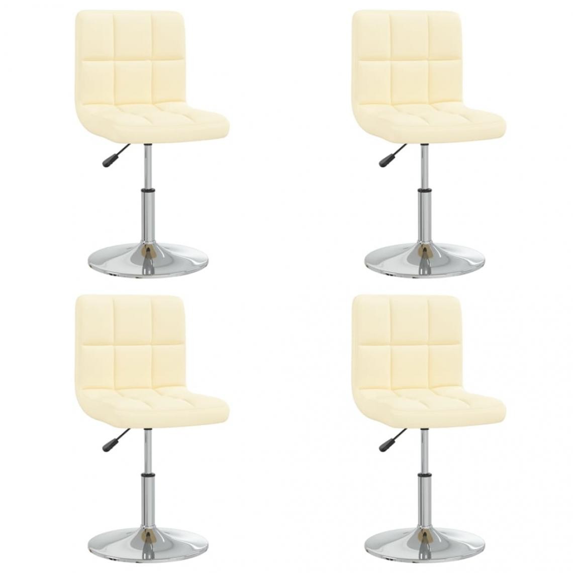 Decoshop26 - Lot de 4 chaises de salle à manger cuisine design contemporain similicuir crème CDS021462 - Chaises