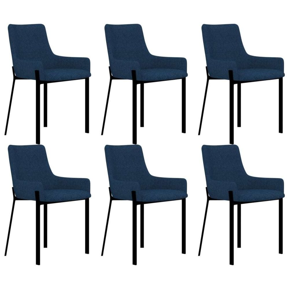 Vidaxl - vidaXL Chaises de salle à manger 6 pcs Bleu Tissu - Chaises