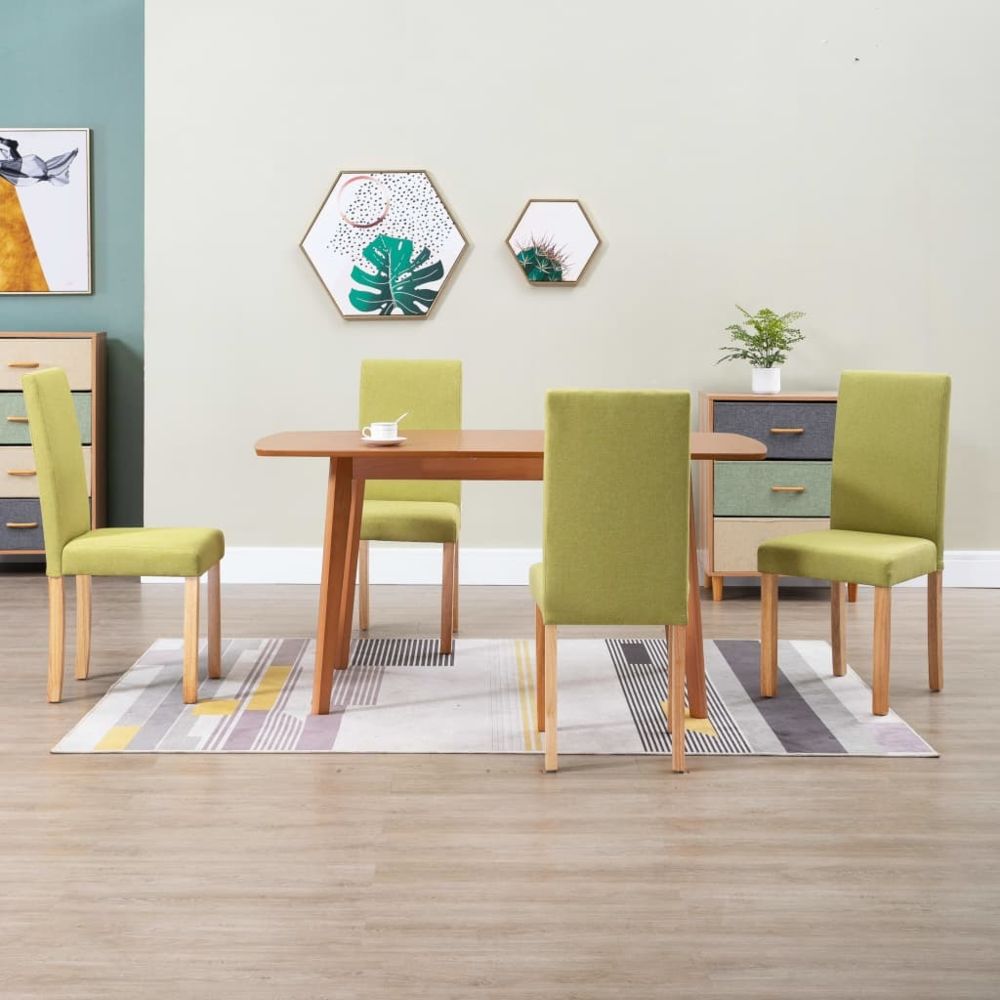 marque generique - Splendide Fauteuils et chaises serie Saint-Georges Chaises de salle à manger 4 pcs Vert Tissu - Chaises