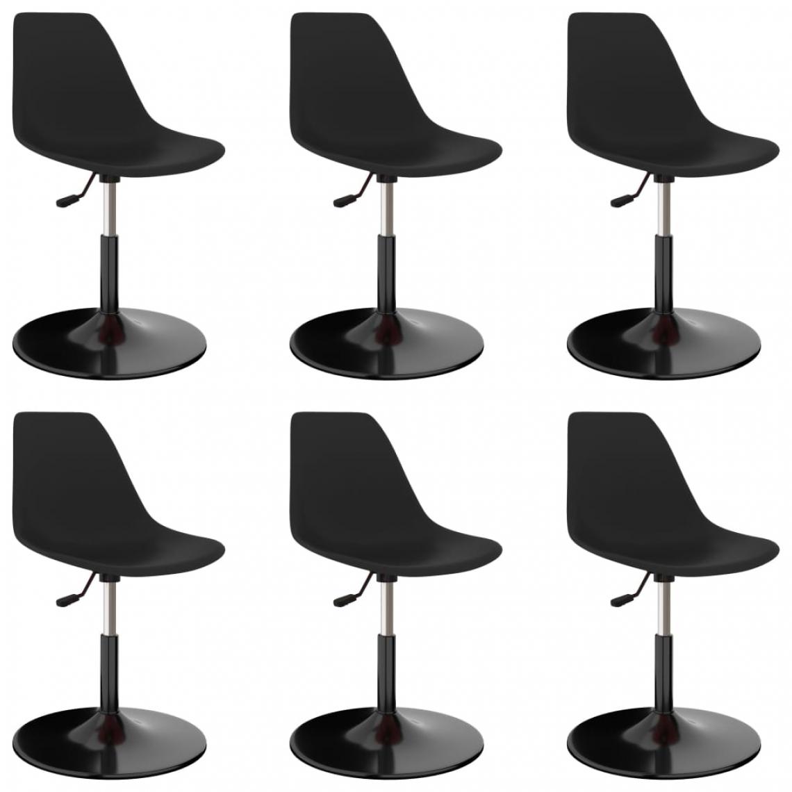 Chunhelife - Chunhelife Chaises de salle à manger pivotantes 6 pcs Noir PP - Chaises