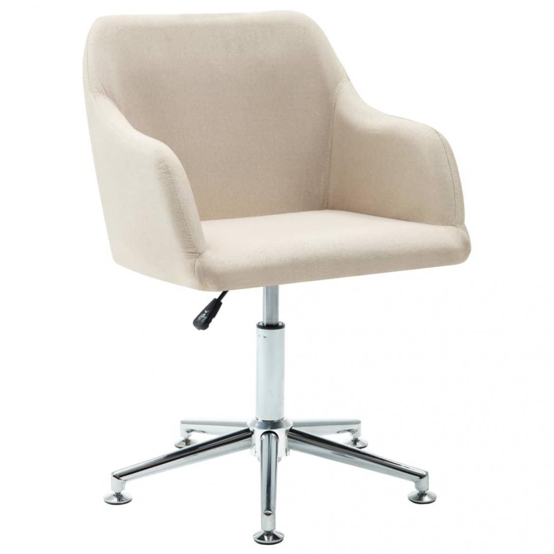 Decoshop26 - Chaise pivotante de salle à manger design contemporain tissu crème CDS020091 - Chaises