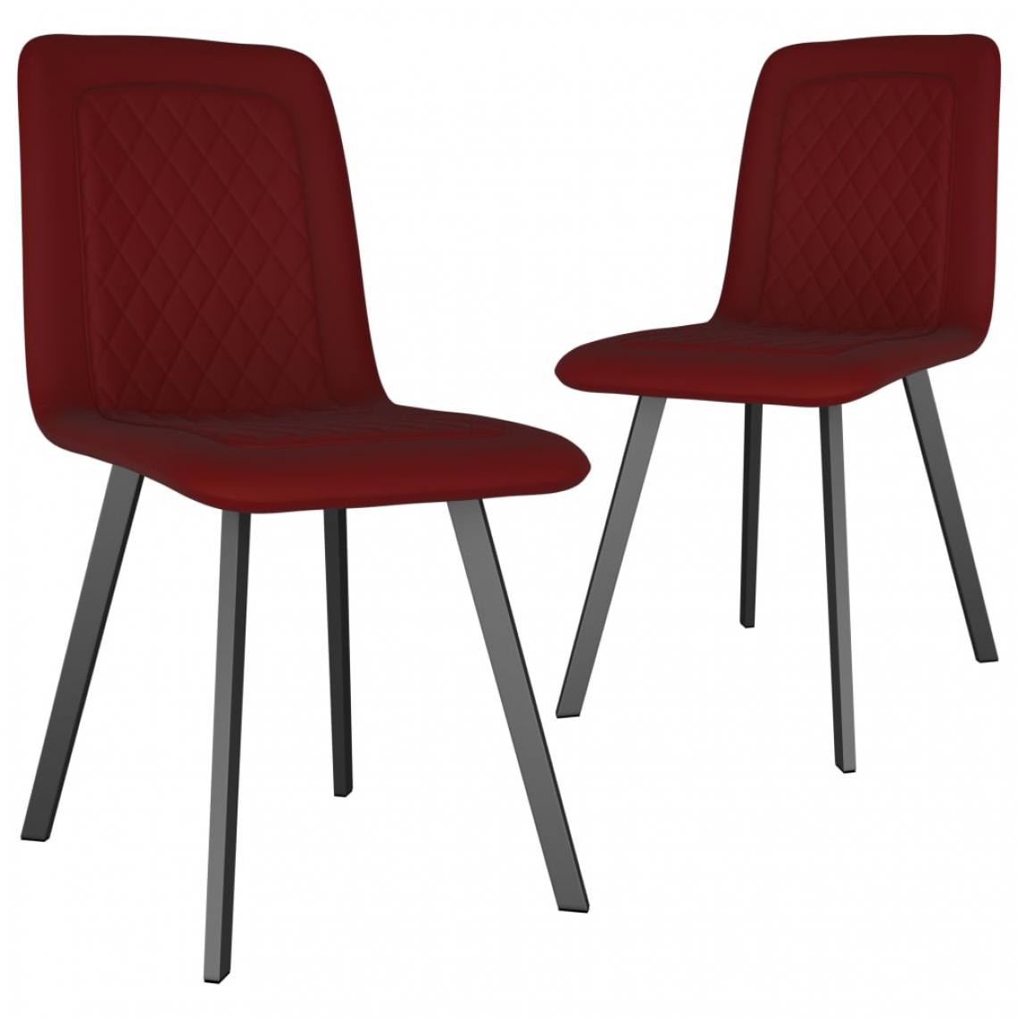 Chunhelife - Chaises de salle à manger 2 pcs Rouge Velours - Chaises