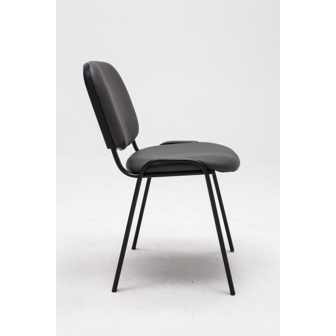 Decoshop26 - Chaise visiteur assise rembourrée en simili-cuir gris BUR10069 - Chaises