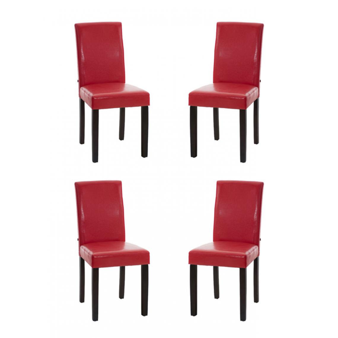 Icaverne - Inedit Lot de 4 chaises de salle à manger selection Rabat marron foncé couleur rouge - Chaises