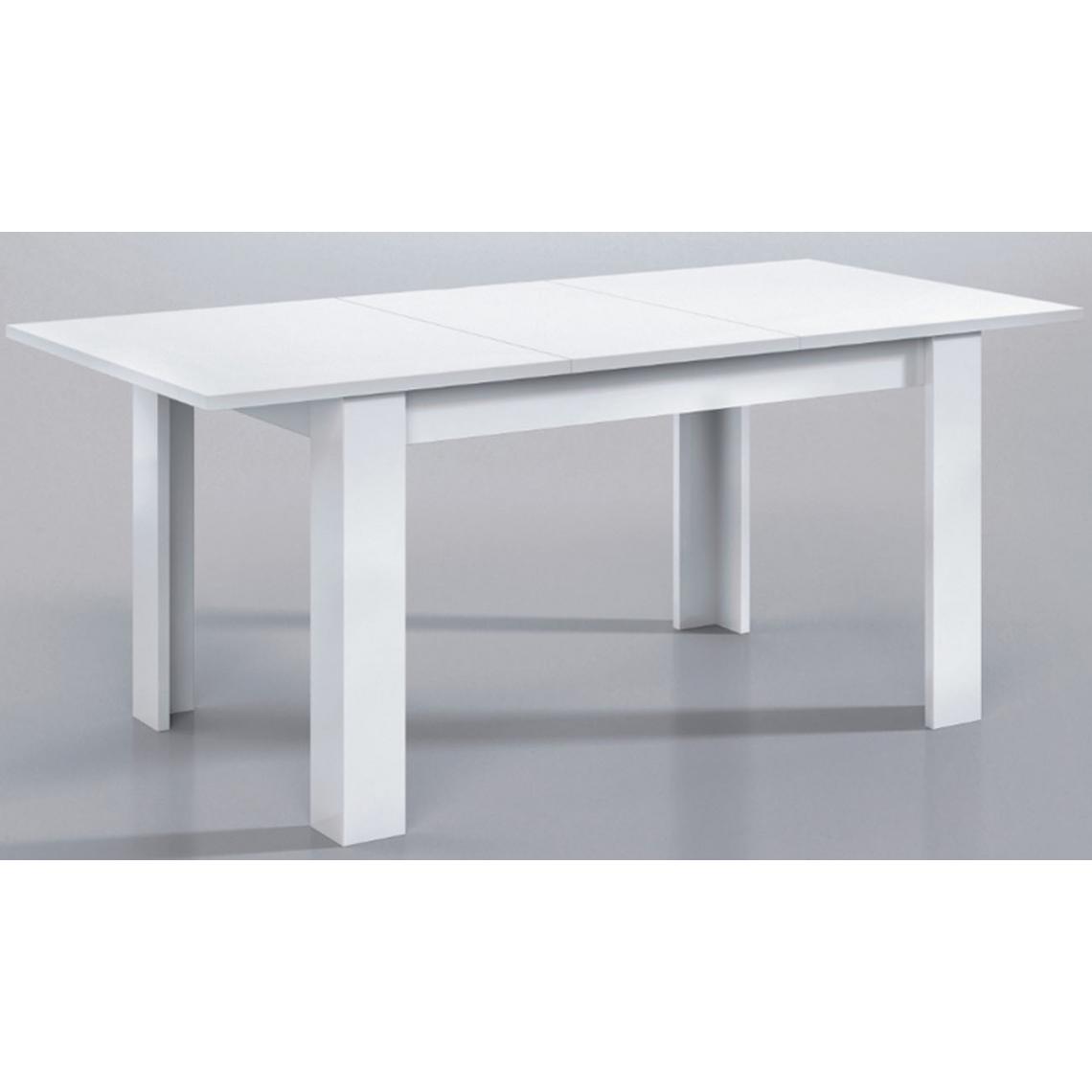 Pegane - Table à manger extensible en mélamine coloris blanc brillant - Dim : L140 x P90 x H78 cm -PEGANE- - Tables à manger