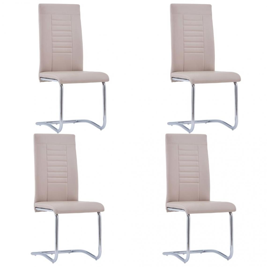 Decoshop26 - Lot de 4 chaises de salle à manger cuisine cantilever design moderne similicuir cappuccino CDS021354 - Chaises