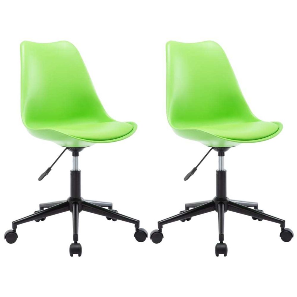 marque generique - Stylé Fauteuils et chaises categorie Paris Chaise de salle à manger pivotante 2 pcs Vert Similicuir - Chaises