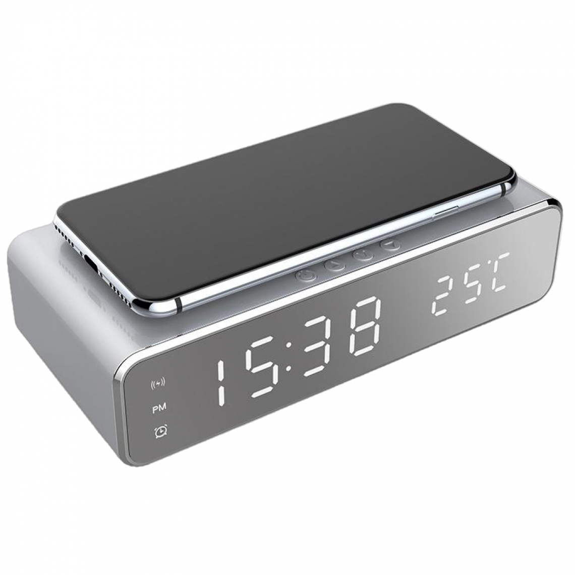 Justgreenbox - Réveil LED numérique USB avec chargeur de téléphone sans fil - 1561066-sl - Réveil