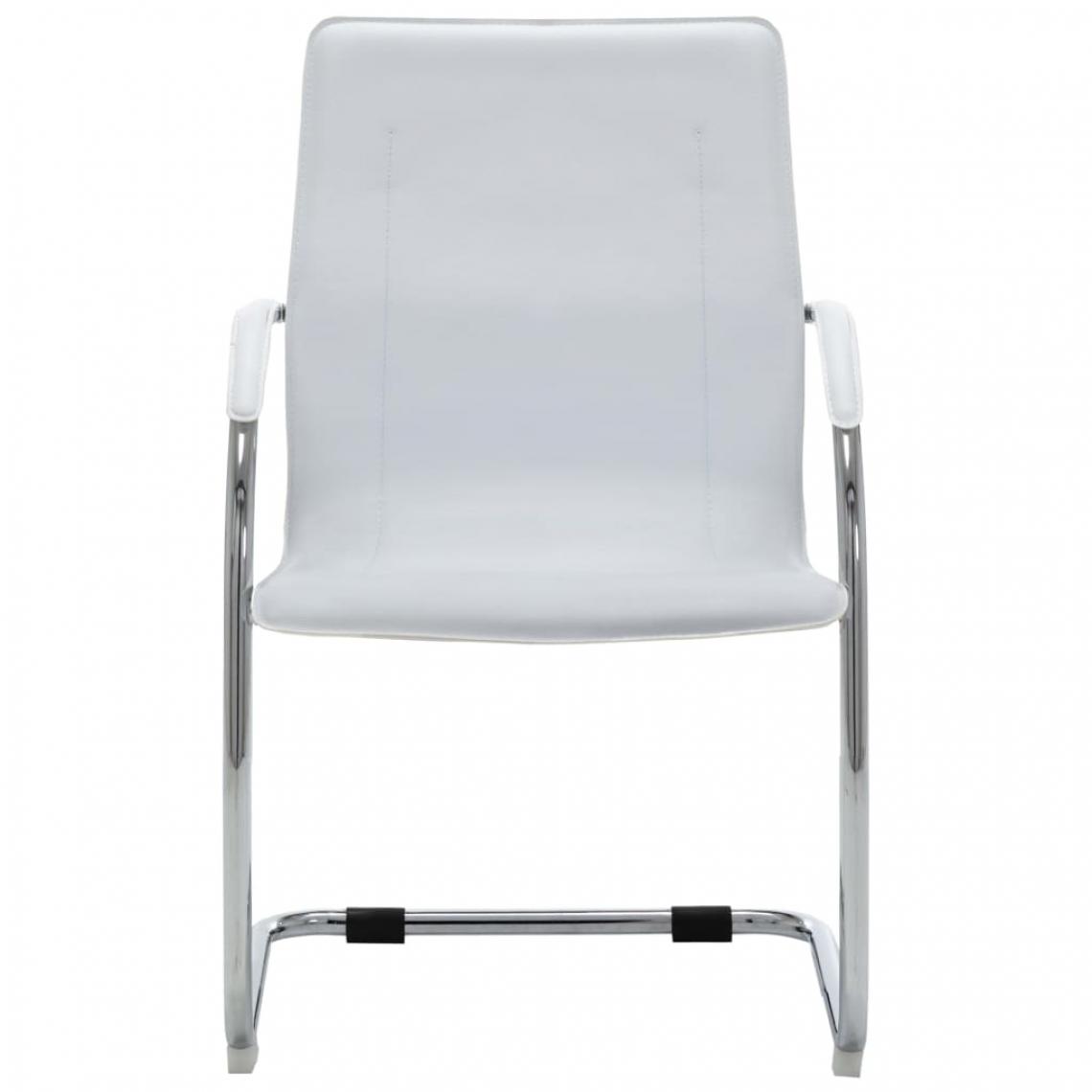 Icaverne - Icaverne - Chaises de bureau categorie Chaise de bureau cantilever Blanc Similicuir - Chaises