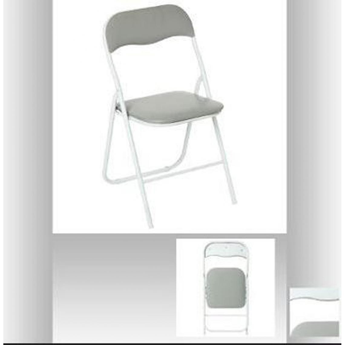 Pegane - lot de 6 chaises pliantes en Acier et polyuréthane coloris gris - Dim : L44 x l44 x H79,5 cm - Chaises