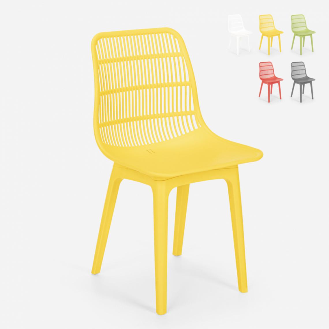 Ahd Amazing Home Design - Chaise en polypropylène pour cuisine, bar, restaurant, jardin moderne Bluetit, Couleur: Jaune - Chaises