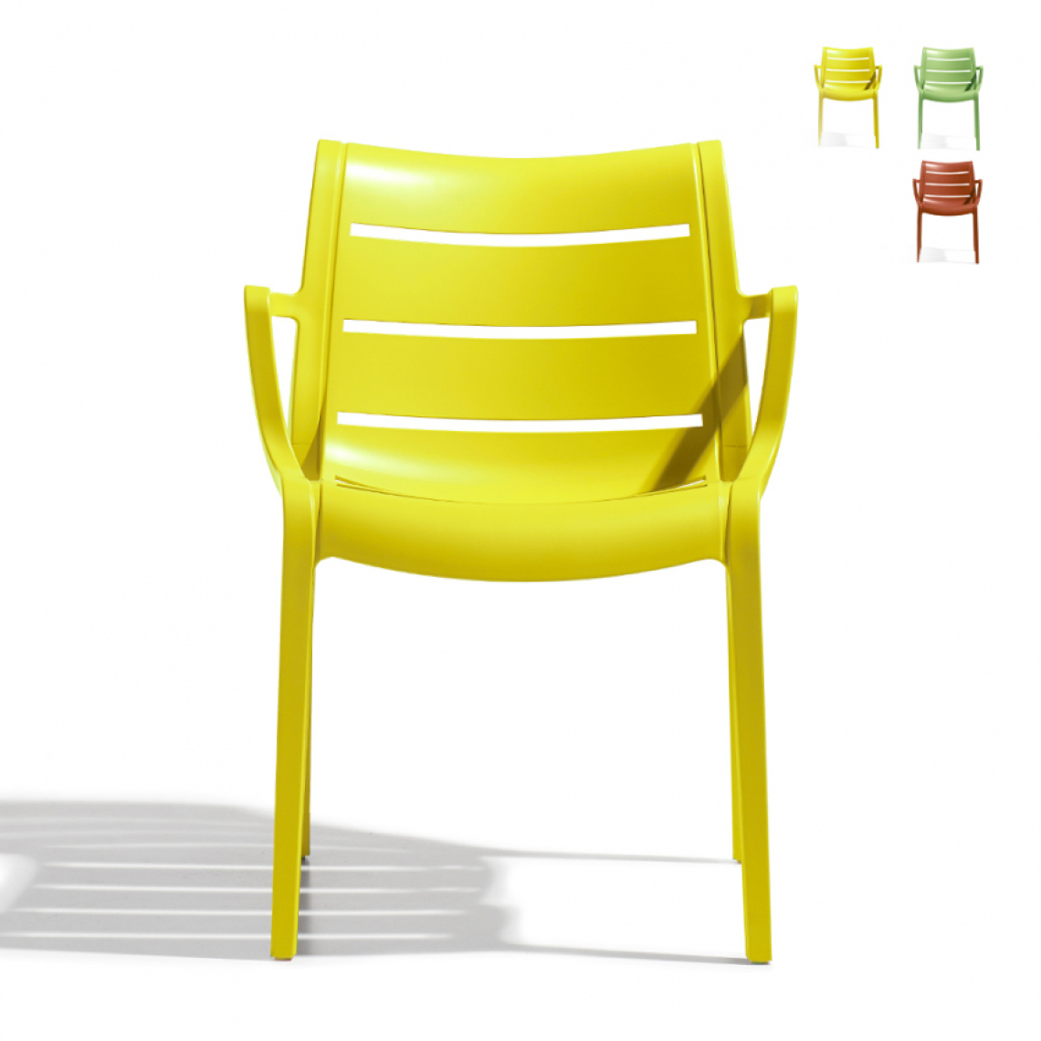 Scab - Chaise de bar de jardin design moderne Scab Sunset avec accoudoirs, Couleur: Jaune - Chaises
