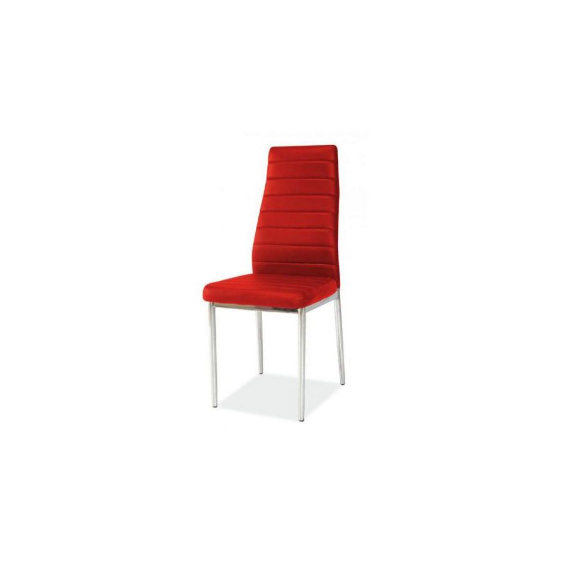 Hucoco - JOSSAN | Chaise élégante salle à manger salon cuisine | Dimensions : 96x40x38cm | Rembourrage en cuir écologique | Style moderne - Rouge - Chaises