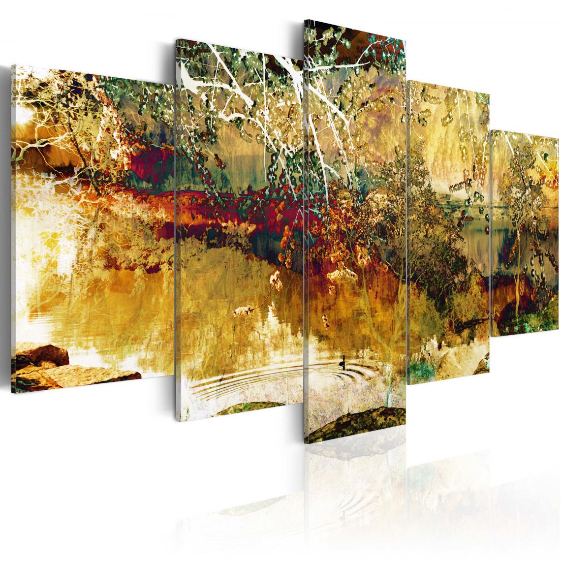 Decoshop26 - Tableau toile de décoration motif jardin abstraction 100x50cm DEC110785 - Tableaux, peintures