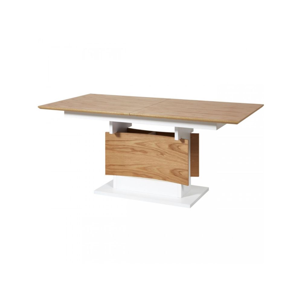 Subleem - SUBLEEM Table 180/230 cm rallonge intégrée LIAGO Bois Chêne / Blanc - Tables à manger