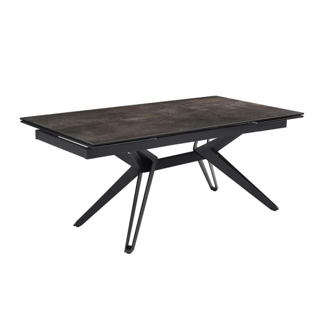 Meubletmoi - Table extensible 160/240 cm céramique gris vieilli pied trapèze - MAINE 07 - Tables à manger
