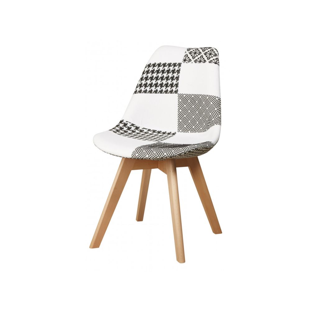 Bobochic - BOBOCHIC Chaise POULE patchwork style scandinave Bicolore - Chaises