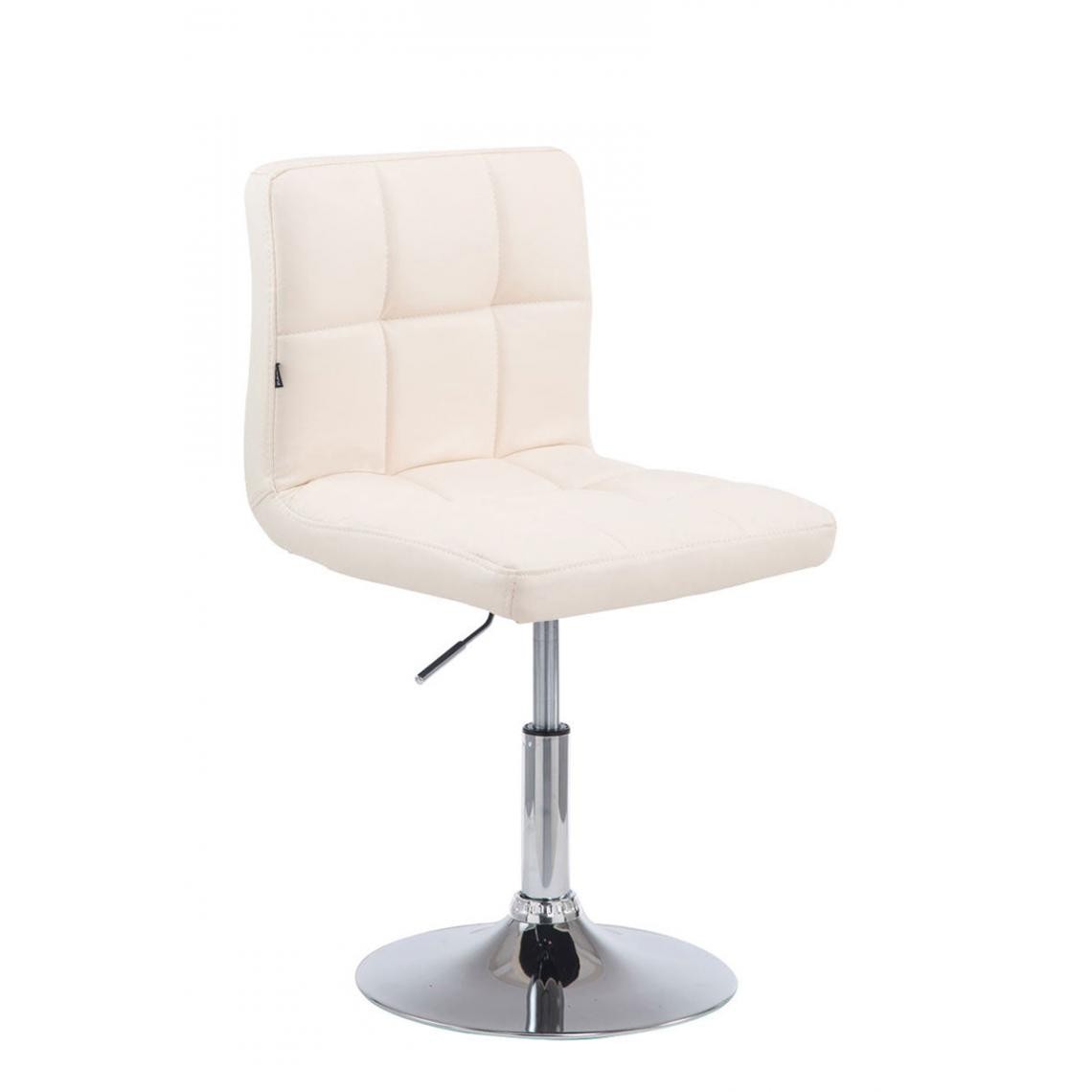 Decoshop26 - Lot de 2 chaises de salle à manger style moderne et design en similicuir crème hauteur réglable pivotant pieds en métal 10_0000085 - Chaises