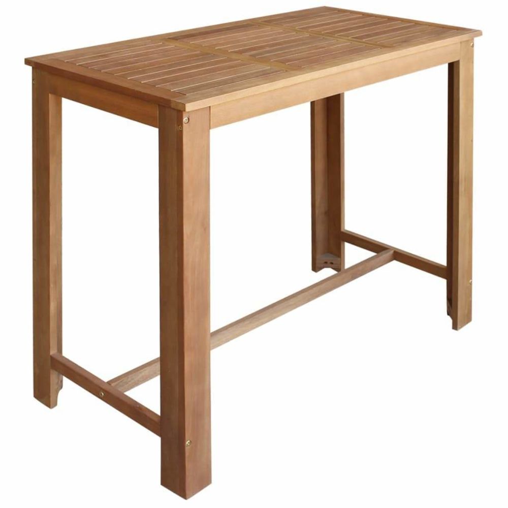 Helloshop26 - Table haute mange debout bar bistrot bois d'acacia massif 120 cm 0902062 - Tables à manger