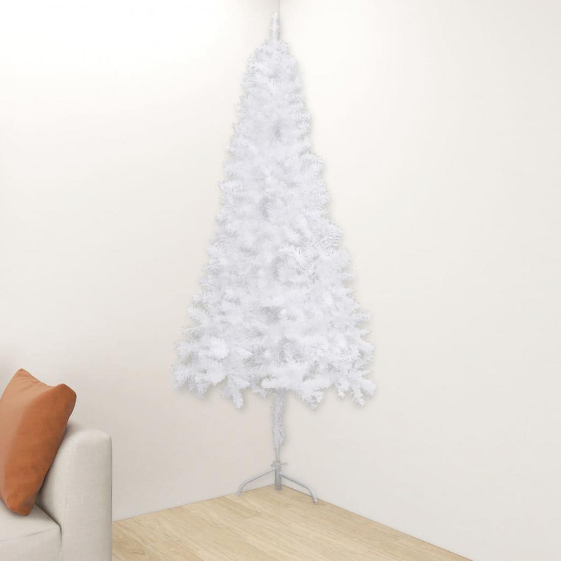 Vidaxl - vidaXL Sapin de Noël artificiel d'angle Blanc 180 cm PVC - Sapin de Noël