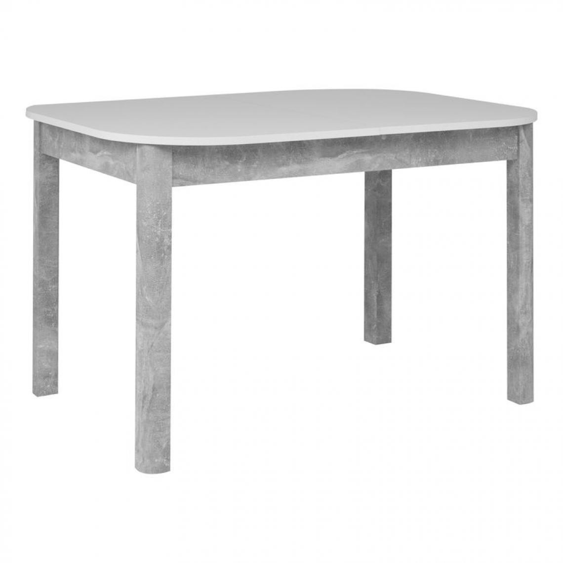But - Table L.120/160 rectangulaire TOLEDO 2 imitation béton/ blanc - Tables à manger
