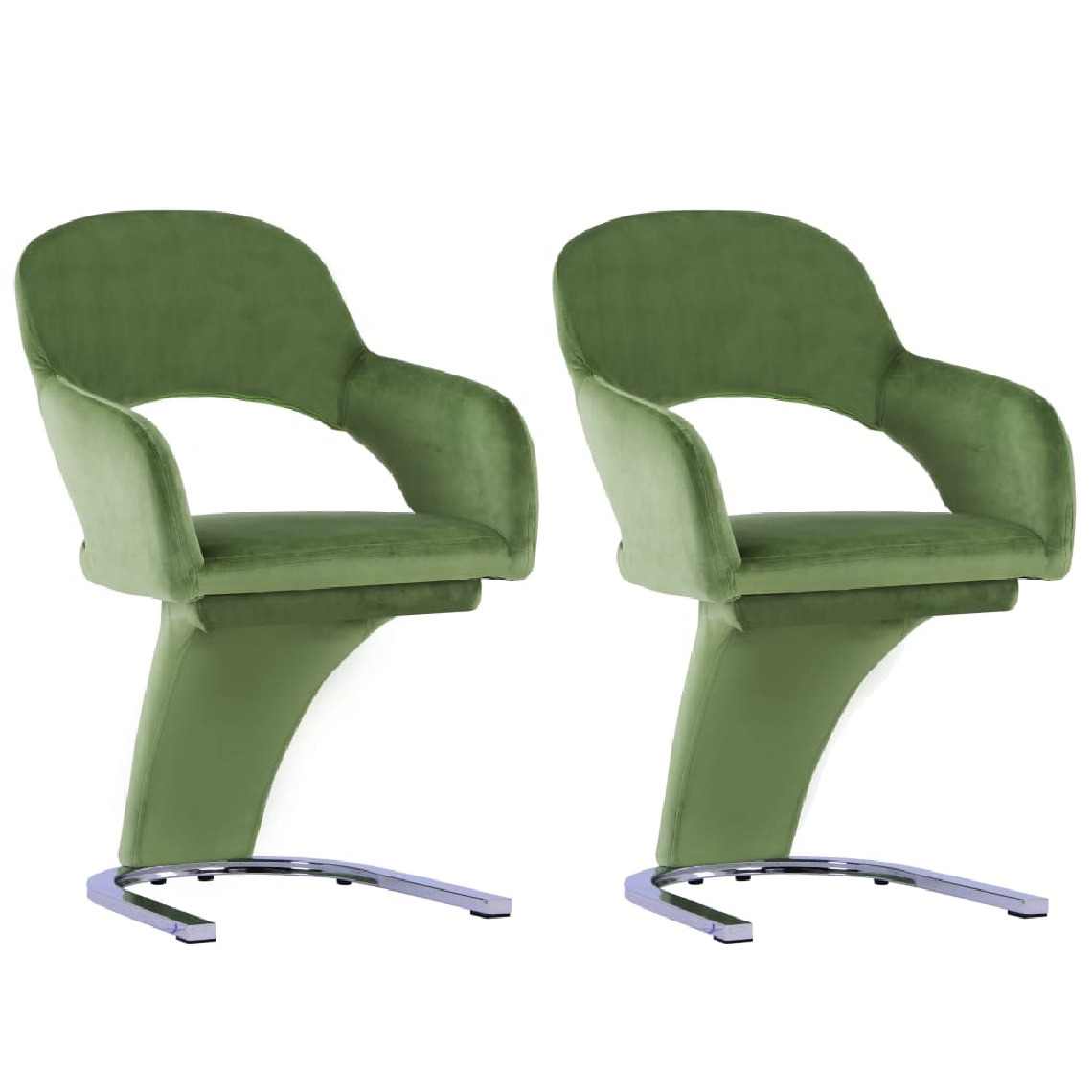 Chunhelife - Chunhelife Chaises de salle à manger 2 pcs Vert Velours - Chaises